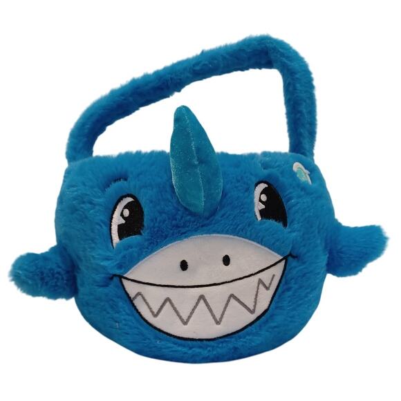 Way to Celebrate! Easter Plush Light Up Easter Basket Blue Shark - Picture 1 of 4